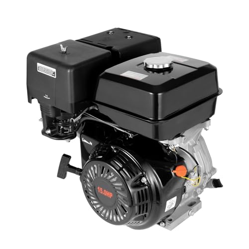 CLEADONG 4 Takt Benzin Motor, 15 PS 420cc 9.7kw Benzinmotor 3600rpm Manuelles Motor mit Luftgekühlter und Einzylinder, Universal Bootsmotor für Wasserpumpen Rüttler Dosiermaschinen, Rot & Schwarz von CLEADONG