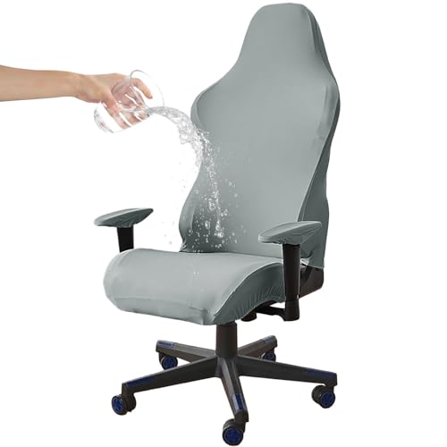 CLGTY Gaming Stuhl Bezug, Wasserdicht Ergonomisch Gaming Stuhlhussen Mit Armlehnenbezüge Dehnbar Kratzfest Gamingstuhl Bezüge Waschbar Für Bürostuhl Computer Schreibtischstuhl-hellgrau-4pc CLGTY Gaming Stuhl Bezug, Wasserdicht Ergonomisch Gaming Stuhlhussen Mit Armlehnenbezüge Dehnbar Kratzfest Gamingstuhl Bezüge Waschbar Für Bürostuhl Computer Schreibtischstuhl-hellgrau-4pc von CLGTY