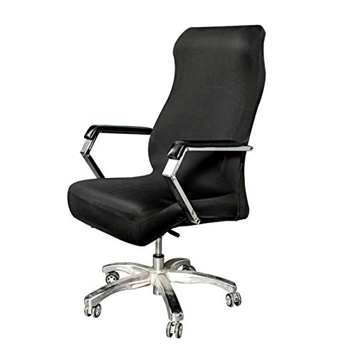 Schonbezug für Computerstuhl, weich, drehbar, rutschfest, modern, universal, hohe Rückenlehne, Schonbezug für universellen drehbaren Boss-Stuhl, schwarz, Größe L von CLGTY
