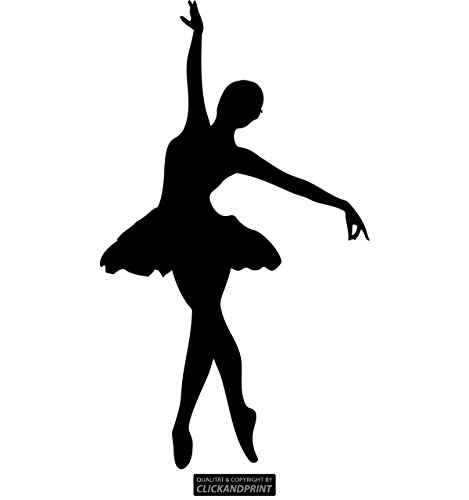 CLICKANDPRINT Aufkleber » Ballerina, 20x11,5cm, Schwarz • Wandtattoo/Wandaufkleber/Wandsticker/Wanddeko/Vinyl von CLICKANDPRINT