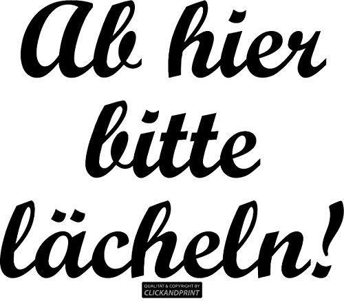 CLICKANDPRINT Aufkleber » Bitte Lächeln, 50x40,3cm, Schwarz • Wandtattoo/Wandaufkleber/Wandsticker/Wanddeko/Vinyl von CLICKANDPRINT