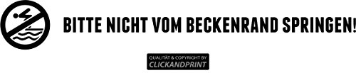 CLICKANDPRINT Aufkleber » Bitte Nicht vom Beckenrand springen!, 30x4,2cm, Schwarz • Wandtattoo/Wandaufkleber/Wandsticker/Wanddeko/Vinyl von CLICKANDPRINT