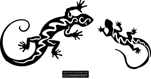 CLICKANDPRINT Aufkleber » Eidechsen/Geckos, 30x13,8cm, Schwarz • Wandtattoo/Wandaufkleber/Wandsticker/Wanddeko/Vinyl von CLICKANDPRINT