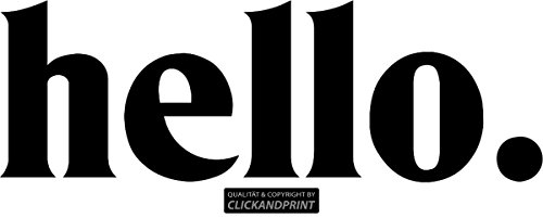 CLICKANDPRINT Aufkleber » Hello., 50x16,8cm, Schwarz • Wandtattoo/Wandaufkleber/Wandsticker/Wanddeko/Vinyl von CLICKANDPRINT