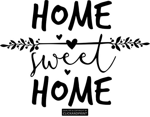 CLICKANDPRINT Aufkleber » Home Sweet Home Deko, 30x21,6cm, Schwarz • Wandtattoo/Wandaufkleber/Wandsticker/Wanddeko/Vinyl von CLICKANDPRINT