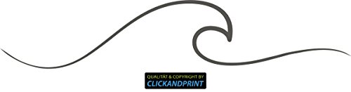 CLICKANDPRINT Aufkleber » Wellensilhouette, 20x3,9cm, Aluminium Metallic • Dekoaufkleber/Autoaufkleber/Sticker/Decal/Vinyl von CLICKANDPRINT