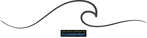 CLICKANDPRINT Aufkleber » Wellensilhouette, 20x3,9cm, Anthrazit Metallic • Dekoaufkleber/Autoaufkleber/Sticker/Decal/Vinyl von CLICKANDPRINT