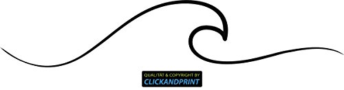 CLICKANDPRINT Aufkleber » Wellensilhouette, 80x15,7cm, Schwarz • Dekoaufkleber/Autoaufkleber/Sticker/Decal/Vinyl von CLICKANDPRINT