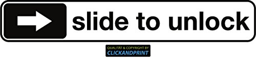 CLICKANDPRINT Aufkleber » slide to unlock, 90x14,7cm, Schwarz • Dekoaufkleber / Autoaufkleber / Sticker / Decal / Vinyl von CLICKANDPRINT