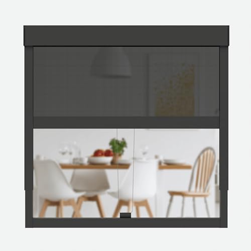 CLIP'N'SHADE Grau - Aussenrollo gegen Hitze, Jalousie, Sichtschutz und Abdunkelung für Fenster, Hitzeschutz Rollo ohne Bohren (Breite: 80 cm, Höhe: 91-140 cm, Transparent) von Clip'n'Shade