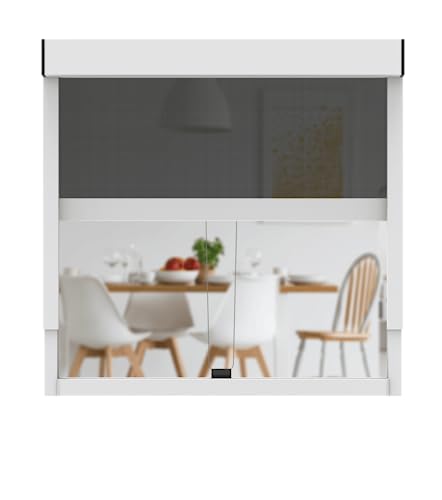 CLIP'N'SHADE Weiß - Aussenrollo gegen Hitze, Jalousie, Sichtschutz und Abdunkelung für Fenster, Hitzeschutz Rollo ohne Bohren (Breite: 120 cm, Höhe: 91-140 cm, Transparent) von Clip'n'Shade