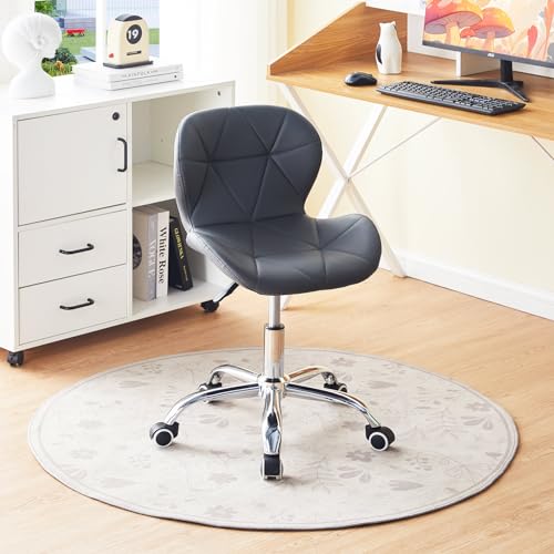 CLIPOP Büro Schreibtischstuhl PU-Leder Ergonomischer Computer Drehstuhl mit Rollen und Verstellbarer Höhe Computerstuhl für Home Office Arbeitszimmer Möbel,Grau von CLIPOP