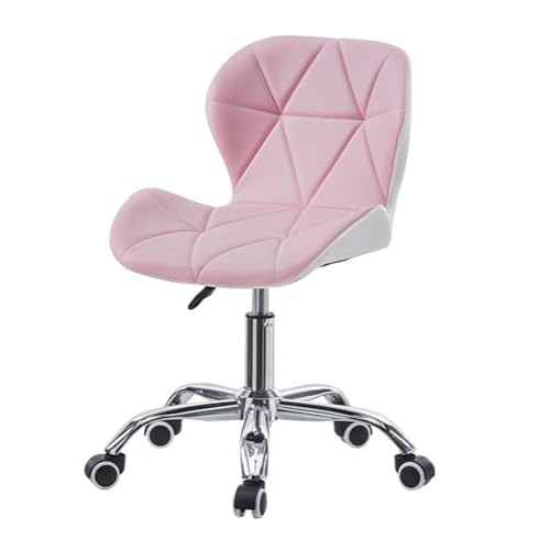 CLIPOP Schreibtischstuhl Rosa Weiß Mischfarbe Ergonomischer Drehstuhl mit Rollen Gepolsterter Computerstuhl Drehstuhl für Home Office Möbel (Rosa+Weiß) von CLIPOP