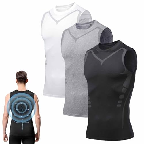 CLOUDEMO Zemanva, Zemanva Correction Vest, Menionic Posturecorrector Vest (White + Grey + Black,L) von CLOUDEMO