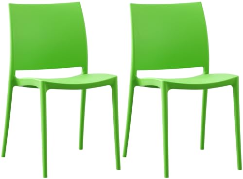 CLP 2er Set Gartenstühle Meton I Pflegeleichte Stapelstühle I Stühle aus Kunststoff wetterfest und UV-beständig, Farbe:grün CLP 2er Set Gartenstühle Meton I Pflegeleichte Stapelstühle I Stühle aus Kunststoff wetterfest und UV-beständig, Farbe:grün von CLP