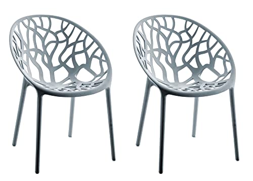 CLP 2er Set Gartenstühle Hope Kunststoff I Stapelstühle wetterfest und UV-beständig I Outdoorstühle pflegeleicht I Sessel für draußen, Farbe:grau CLP 2er Set Gartenstühle Hope Kunststoff I Stapelstühle wetterfest und UV-beständig I Outdoorstühle pflegeleicht I Sessel für draußen, Farbe:grau von CLP