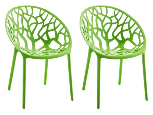 CLP 2er Set Gartenstühle Hope Kunststoff I Stapelstühle wetterfest und UV-beständig I Outdoorstühle pflegeleicht I Sessel für draußen, Farbe:grün CLP 2er Set Gartenstühle Hope Kunststoff I Stapelstühle wetterfest und UV-beständig I Outdoorstühle pflegeleicht I Sessel für draußen, Farbe:grün von CLP