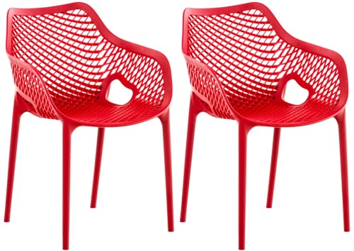 CLP XL-Bistrostühle Air I Stapelstühle Air Aus Kunststoff Mit 44 cm Sitzhöhe I Outdoor-Stühle Mit Wabenmuster, Farbe:rot CLP XL-Bistrostühle Air I Stapelstühle Air Aus Kunststoff Mit 44 cm Sitzhöhe I Outdoor-Stühle Mit Wabenmuster, Farbe:rot von CLP
