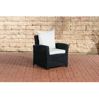 Polyrattan Stuhl Sessel Fisolo 5mm schwarz cremeweiß von CLP