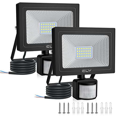 CLY 25W LED Strahler mit Bewegungsmelder 2100LM 6500K Scheinwerfer IP66 Wasserdicht Außenstrahler Kaltweiß Superhell LED Fluter Sensorleuchten für Garten Hinterhof Garage Türen von CLY