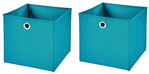 2 Stück Faltbox Türkis 28 x 28 x 28 cm Aufbewahrungsbox faltbar von CM3