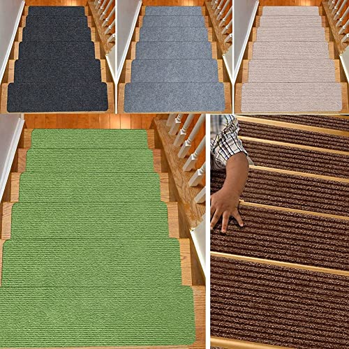 Rechteckige Fußmatten für Treppen, Dorfstil-Design, verbessert den Charme des Zuhauses (5 Stück, grün) von CNANRNANC