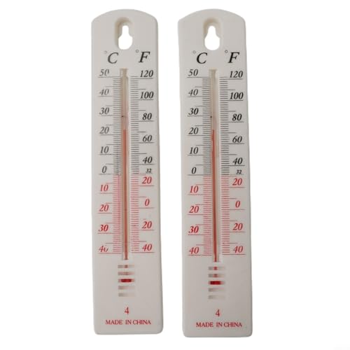 Wandthermometer, Raumthermometer Indoor Analoges Raumtemperatur Messgerät, Thermometer, für Haus, Garten, Gewächshaus, Wandmontage(2PCS) von CNANRNANC