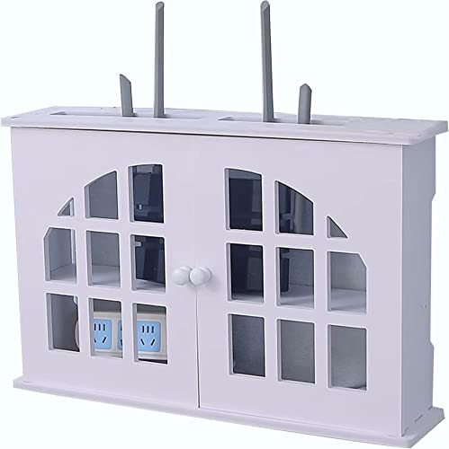 CNBYDK Doppeldeckiges WLAN-Aufbewahrungsregal, schwimmendes TV-Rack, wandmontierte Router-Aufbewahrungsbox, Router-Aufbewahrungsregal, Aufbewahrungsbox für von CNBYDK