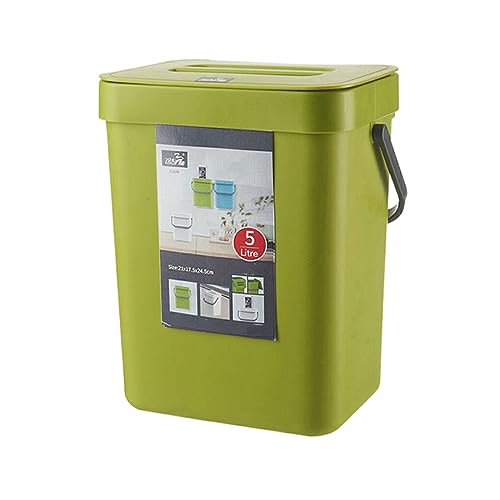 CNBYDK Praktische Mülleimer mit Sortierfach – Bleiben Sie organisiert und sauber, Kunststoff mit Zubehör, nicht perforierte Mülleimer, grün, 7 l von CNBYDK