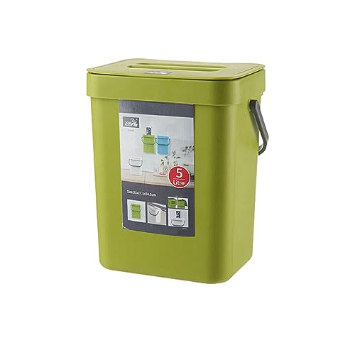 CNBYDK Praktische Mülleimer mit Sortierfach – Bleiben Sie organisiert und sauber, Kunststoff mit Zubehör, nicht perforierte Mülleimer, grün, 7 l von CNBYDK