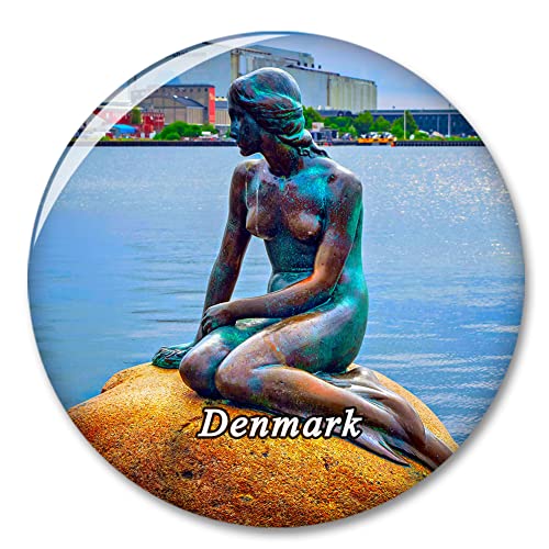 Dänemark Statue Kleine Meerjungfrau Kopenhagen Kühlschrankmagnet Dekorativer Magnet Aufkleber Reise Souvenir Sammlung Tourist Stadt Geschenk Whiteboard Küche von COBREW