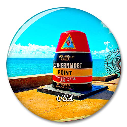 USA America Southernmost Point Key West Kühlschrankmagnet Dekorativer Magnet Aufkleber Reise Souvenir Sammlung Tourist City Geschenk Whiteboard Küche von COBREW