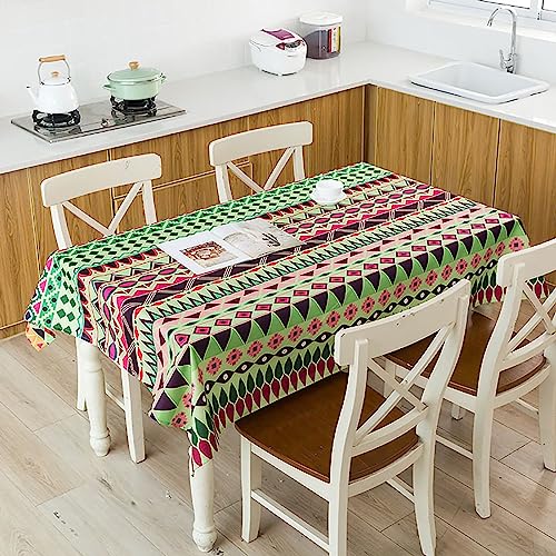 Tischdecke Rechteckig Boho Garten Tischdecken für Draußen Tischtuch Fleckschutz Abwaschbar Table Cloth für Esstisch, Couchtisch, Parteien, 100 x 140 cm von COITROZR