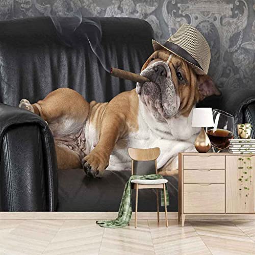 COJIC 3D Selbstklebende Wandtapete Tierischer Hund Wandkunst Kinderzimmer Restaurant Bar Shop Wohnzimmer Schlafzimmer Wand Poster Dekoration Tapete Wandbild s 350 (Breite) x 256 (Höhe) cm von COJIC