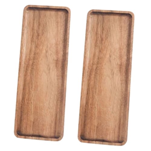 COLLBATH 2 Stück Rechteckige Holzservierplatten aus Akazienholz Multifunktionale Serviertabletts für Frühstück Dessert und Tischdekoration bei Partys und Familienfeiern Elegante COLLBATH 2 Stück Rechteckige Holzservierplatten aus Akazienholz Multifunktionale Serviertabletts für Frühstück Dessert und Tischdekoration bei Partys und Familienfeiern Elegante von COLLBATH