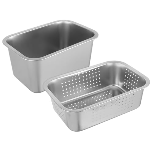 COLLBATH Edelstahl Spülkorb Set Feinmaschiges Sieb Ablaufkorb Gemüse Obst Waschkorb Langlebig Rostfrei für Küche Spüle Feinfilterkorb Multifunktional COLLBATH Edelstahl Spülkorb Set Feinmaschiges Sieb Ablaufkorb Gemüse Obst Waschkorb Langlebig Rostfrei für Küche Spüle Feinfilterkorb Multifunktional von COLLBATH