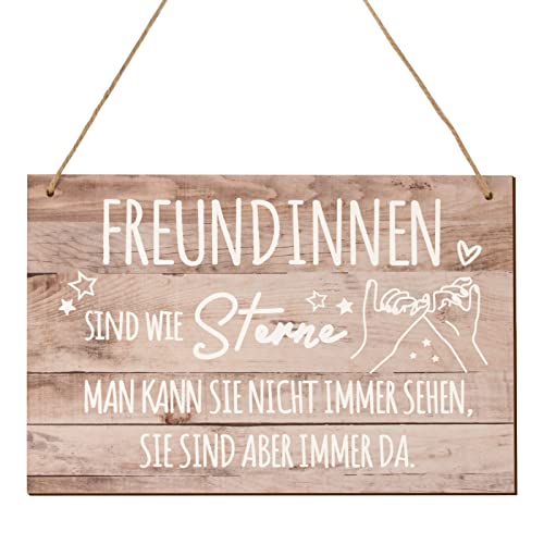 COLOFALLA 30x20cm Beste Freundin Geschenke Schild Holz für Freundinnen mit Sprüche Holzschild Wand Tür Deko Freundschaftsgeschenke Frauen Geschenkidee zum Geburtstag Weihnachten von COLOFALLA