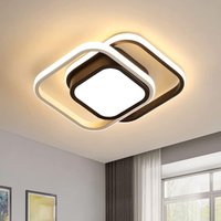 Comely - Moderne LED-Deckenleuchte 32W mit doppeltem Quadrat, für Wohnzimmer, Schlafzimmer, Küche, Flur - Schwarz und Weiß - Warmweißes Licht 3000K von COMELY