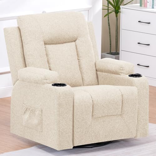 COMHOMA Relaxsessel aus Stoff mit Liegefunktion Fernsehsessel Elektrisch Verstellbar Massagesessel, Recliner Chair, Vibration Heizung, 2 Seitentaschen, GeträNkehalter, Lounge Sessel Beige-Stoff COMHOMA Relaxsessel aus Stoff mit Liegefunktion Fernsehsessel Elektrisch Verstellbar Massagesessel, Recliner Chair, Vibration Heizung, 2 Seitentaschen, GeträNkehalter, Lounge Sessel Beige-Stoff von COMHOMA