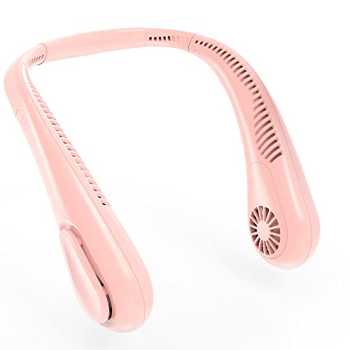 COMLIFE Tragbarer USB Ventilator, Leiser Mini Ventilator mit 5000mah Akku, 4 Geschwindigkeiten, Nackenventilator mit keine Klingen für Wandern, Outdoor Sport, Reisen, Zuhause, Büro - Pink von COMLIFE