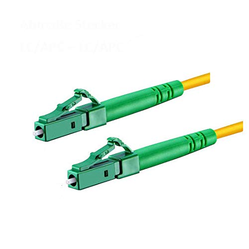 CONBIC LWL Glasfaser-Kabel – 18m OS2 gelb, LC/APC auf LC/APC Stecker, Simplex 9/125 Patchkabel – Lichtwellenleiter 18 Meter G.657.A2 von CONBIC