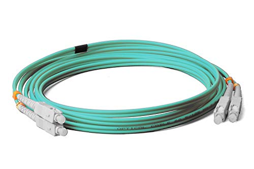 LWL Glasfaser-Kabel – 1m OM3 SC auf SC Stecker, Duplex 50/125 Patchkabel – Lichtwellenleiter 1 Meter von CONBIC