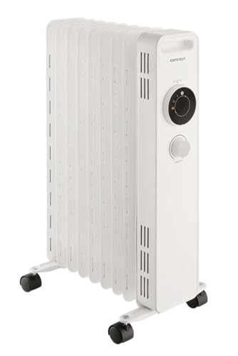 CONCEPT Hausgeräte RO3309 ölradiator, 3 heizstufen, 9 rippen, Überhitzungsschutz, Frostschutz, 2000 W,Weiß von Concept