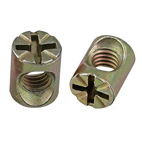 CONPHERON Kreuz Schlitz Barrel Nut M6x11mm Zylindermutter für Möbel Betten Krippe Stühle, 20 Stück von CONPHERON