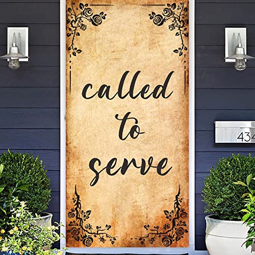 Called To Serve Banner Hintergrund Schwarz Gelb LDS Missionary Call Mission Call Thema Dekor für Mission Abschied Party Schulanfang Party Gastgeschenke Zubehör Dekorationen Fotoautomaten Requisiten von COOSOAR