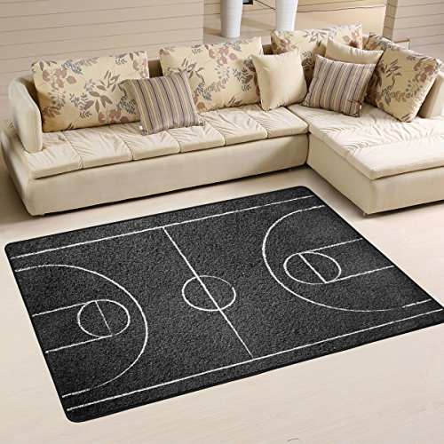 coosun Street Basketball Court Bereich Teppich Teppich rutschfeste Fußmatte Fußmatten für Wohnzimmer Schlafzimmer 91.4 x 61 cm, Textil, multi, 36 x 24 inch von COOSUN