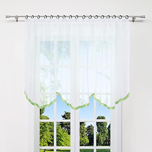 CORLIF Voile Gardine mit Kräuselband Bistrogardine Scheibengardinen Küche Transparent Bogenstore Vorhänge mit Satinband Gardinenschals Grün BxH 300x170cm 1 Stück CORLIF Voile Gardine mit Kräuselband Bistrogardine Scheibengardinen Küche Transparent Bogenstore Vorhänge mit Satinband Gardinenschals Grün BxH 300x170cm 1 Stück von CORLIF