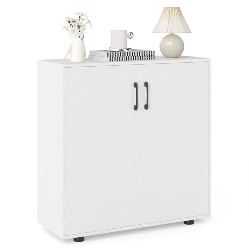 COSTWAY Aufbewahrungsschrank, Sideboard, Beistellschrank mit Türen und verstellbarem Regal, Mehrzweckschrank für Wohnzimmer, Küche, 80 x 31,5 x 82 cm, Weiß COSTWAY Aufbewahrungsschrank, Sideboard, Beistellschrank mit Türen und verstellbarem Regal, Mehrzweckschrank für Wohnzimmer, Küche, 80 x 31,5 x 82 cm, Weiß von COSTWAY