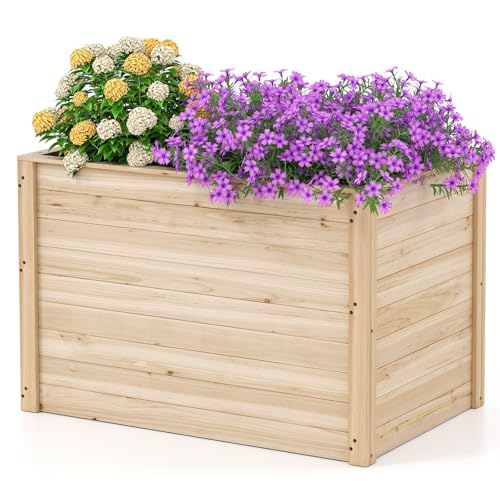 COSTWAY Erhöhtes Hochbeet Holz, Gartenbeet tief, Pflanzkasten mit offenem Boden, für Balkon Garten Terrasse, Pflanzenbeet rechteckig, Kräuterbeet Pflanzkasten, Massivholz, 100 x 64 x 65,5 cm, Natur COSTWAY Erhöhtes Hochbeet Holz, Gartenbeet tief, Pflanzkasten mit offenem Boden, für Balkon Garten Terrasse, Pflanzenbeet rechteckig, Kräuterbeet Pflanzkasten, Massivholz, 100 x 64 x 65,5 cm, Natur von COSTWAY