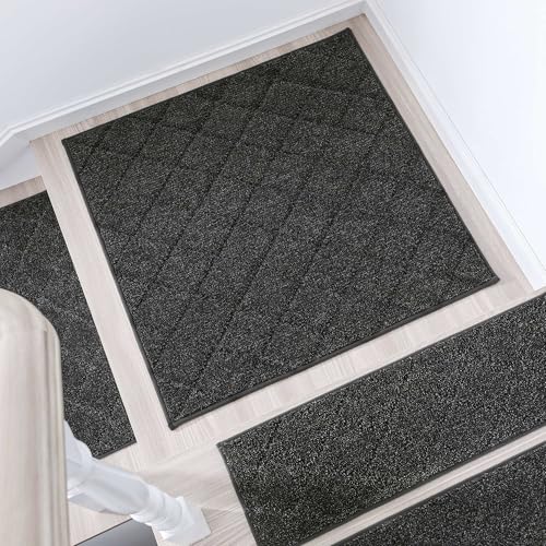 COSY HOMEER 1 Stück Treppenstufen Matten Eckig, 76 x 76cm Anti Rutsch Stufenmatten Selbstklebend, Maschinenwaschbar, 100% Polyester, TPE-Rücken, Ideal für Kinder, Senioren und Haustiere, Schwarz COSY HOMEER 1 Stück Treppenstufen Matten Eckig, 76 x 76cm Anti Rutsch Stufenmatten Selbstklebend, Maschinenwaschbar, 100% Polyester, TPE-Rücken, Ideal für Kinder, Senioren und Haustiere, Schwarz von COSY HOMEER